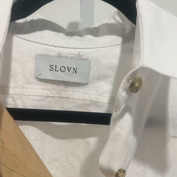 SLOAN / The Two-Tone Boyfriend Shirt / 100% cotton / Size L - Picture 4 of 6